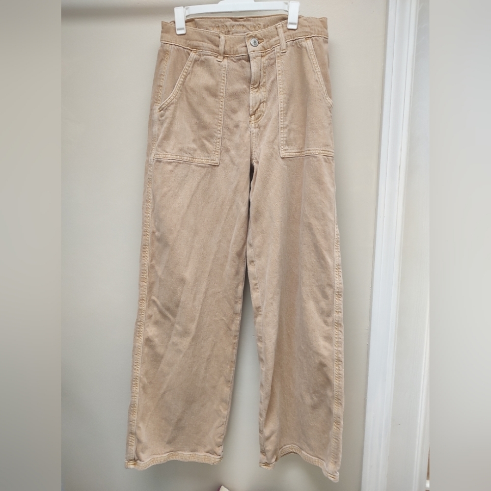 American Eagle Super High Rise Baggy Wide Leg Jeans Size 2 Short
